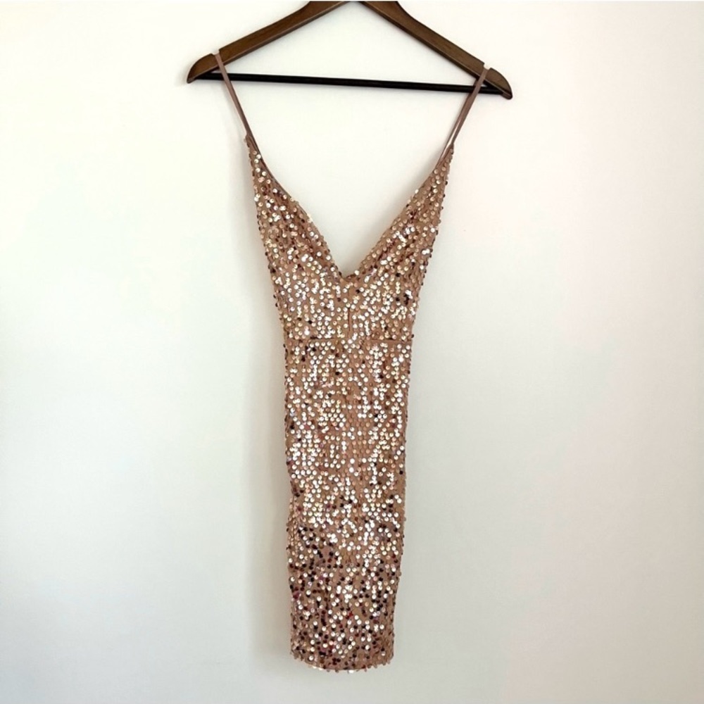 NWOT A. Peach Sequin Dress